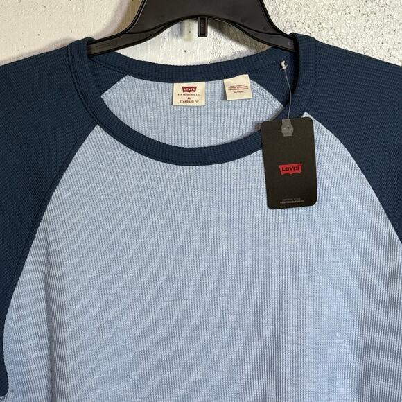 Levi's Men's Thermal Long Raglan Sleeve T-Shirt blue, XL $45 - Picture 4 of 7
